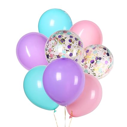 Unicorn Balloons Light Pink Blue Purple Assorted Balloons 12