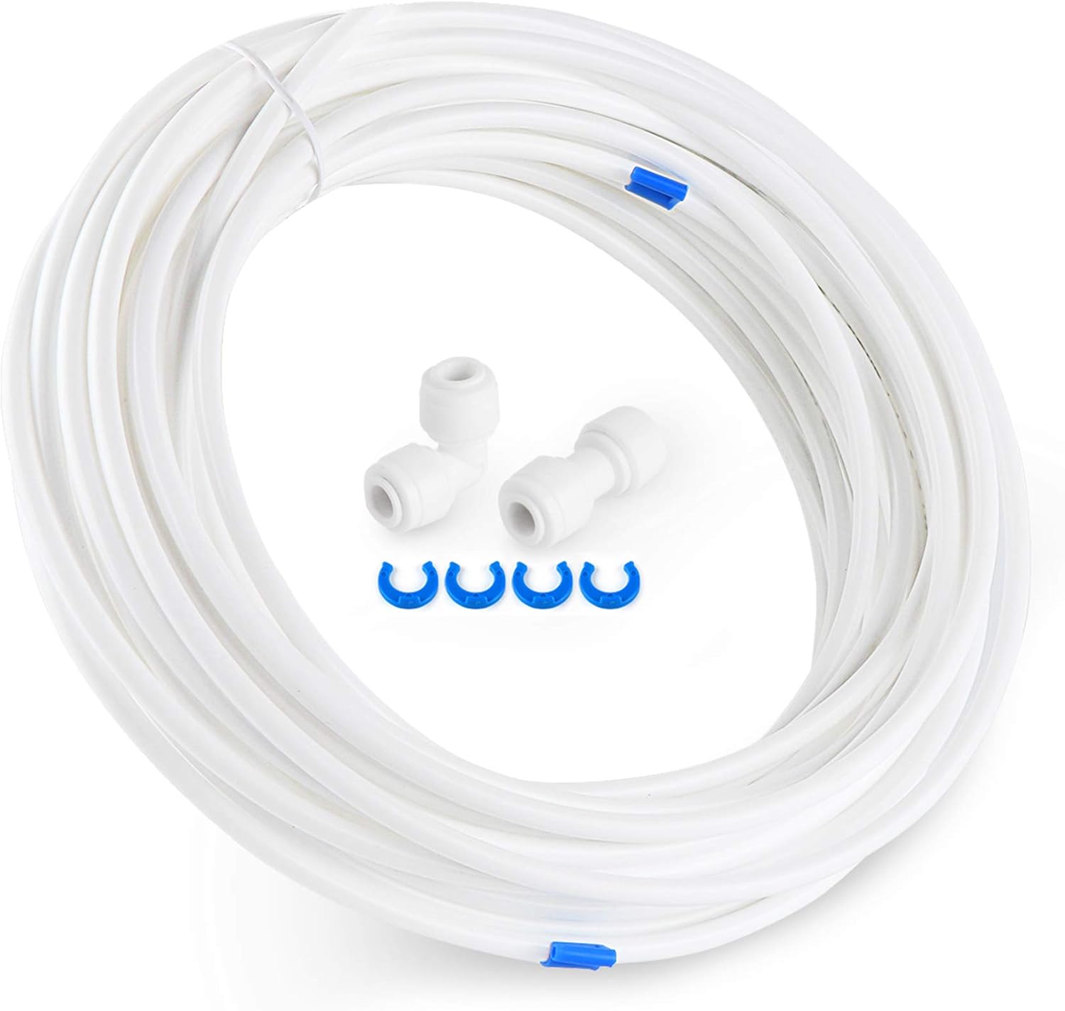 ilauke 15m Kühlschrankschlauch 6,35mm (1/4"), Wasserzulaufleitung Anschluss-Set für Kühlschrank Side by Side, Wasserschlauch, Umkehrosmoseanlage, Aquarium