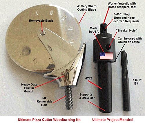 Ultimate Pizza Cutter Stainless Starter Set with Project Mandrel (Woodturning Kit)