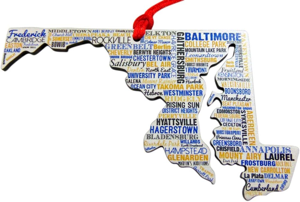 Westman Works Maryland Christmas Ornament Wooden Tree Decoration Gift Boxed, 4 Inch