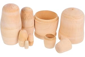 FUNNETOYU Russian Nesting Doll DIY Handcrafted Matrioska Models Creative Painting for Educational Fine Motor