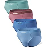 DAVID ARCHY Men's Seamless Bamboo Rayon Briefs, Breathable Soft Underwear with No-Fly Pouch 4-Pack
