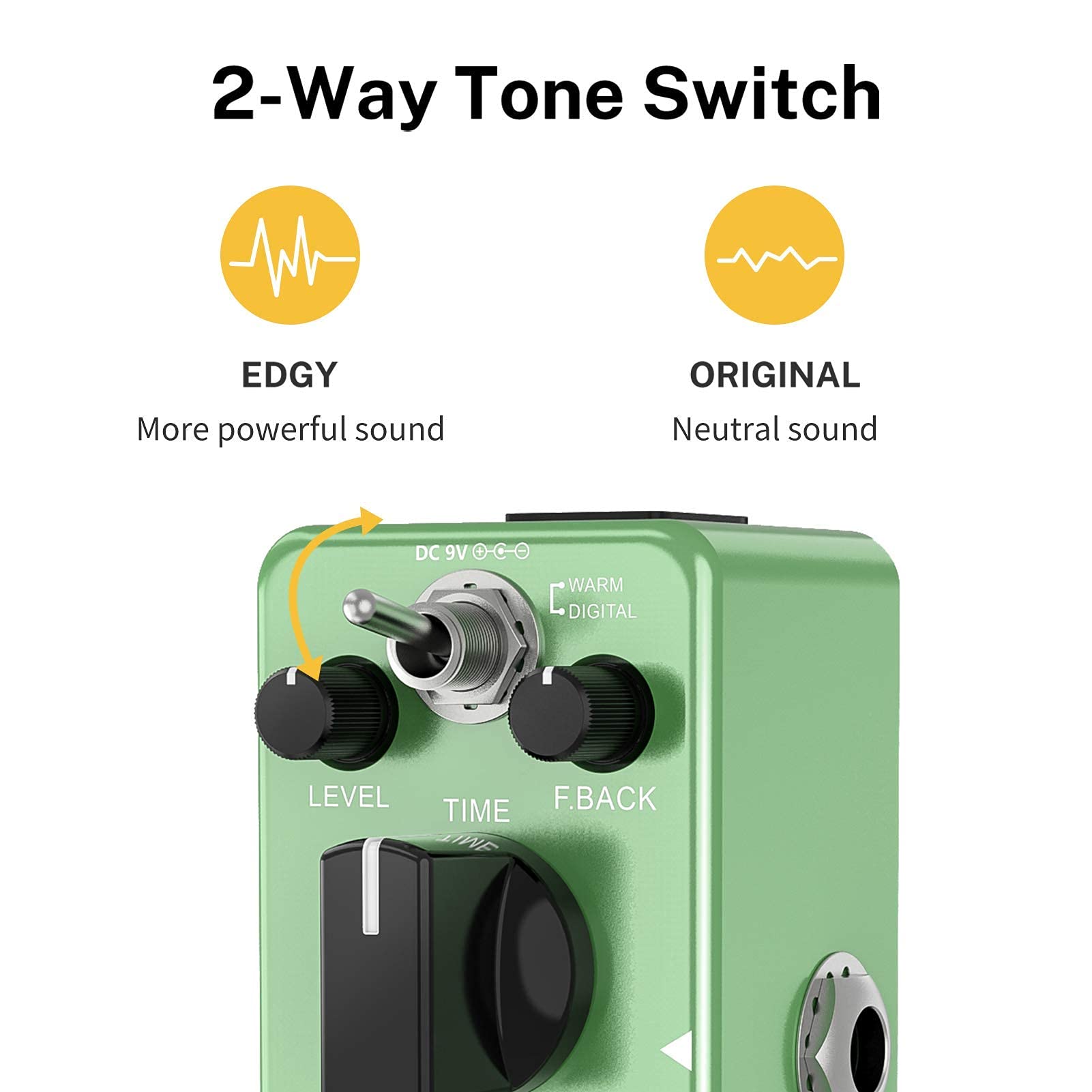Donner Wave Delay Guitar Effect Pedal, Two Models Digital Delay Guitar Pedal Pure Analogue True Bypass