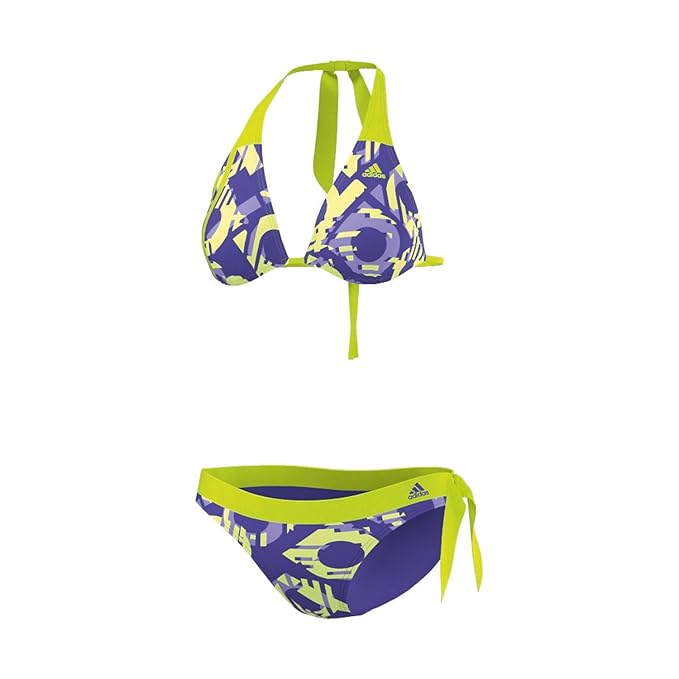 Adidas Beach Print HN Damen Bikini Neckholder Yellow/Purple S21409