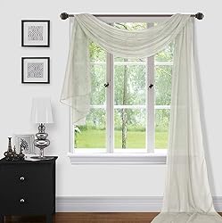 Sapphire Home Window Scarf Valance Curtains - Extra