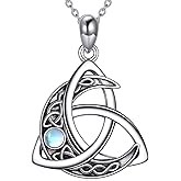 LUHE Celtic Knot Necklace Sterling Silver Celtic Knot Pendant Trinity Knot Jewelry Women's Irish Gift