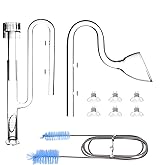 FZONE Aquarium Glass Lily Pipe Set with Surface Skimmer (16/22mm) | Premium glass lily pipe set with skimmer inflow and outflow for planted aquariums and canister filters with 5/8"tubing.