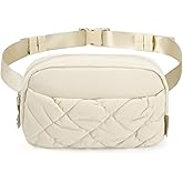 BAGSMART Puffy Fanny Packs for Women Crossbody Belt Bag with Adjustable Strap, Quilted Waist Pack Purse for Traveling Shopping Workout