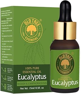 Old Tree Pure Eucalyptus Essential Oil (15ml) for Skin, Home Fragrance, Steam Inhalation, Cold and Cough - Natural & Undiluted Nilgiri Oil with Dropper for Aromatherapy & Relaxation