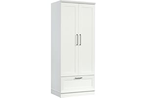 Sauder HomePlus Wardrobe/Storage Cabinet, Spacious Hidden Storage, Wardrobe Armoire, 29.1x20.9x71.2 - Soft White Finish