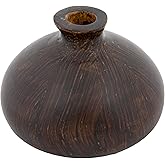 Decorative Paulownia Wood Vase, Espresso Finish