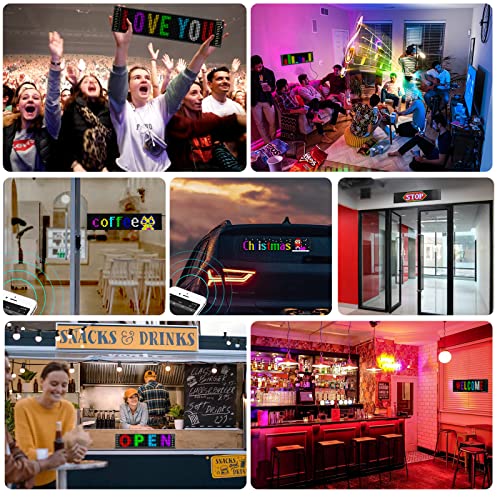 Rayhome LED Matrix Panel 14.6x3.6” Bluetooth Smart APP Control Flexible led Panel Addressable RGB Panel Pixel Pattern Graffiti Text Animation Display