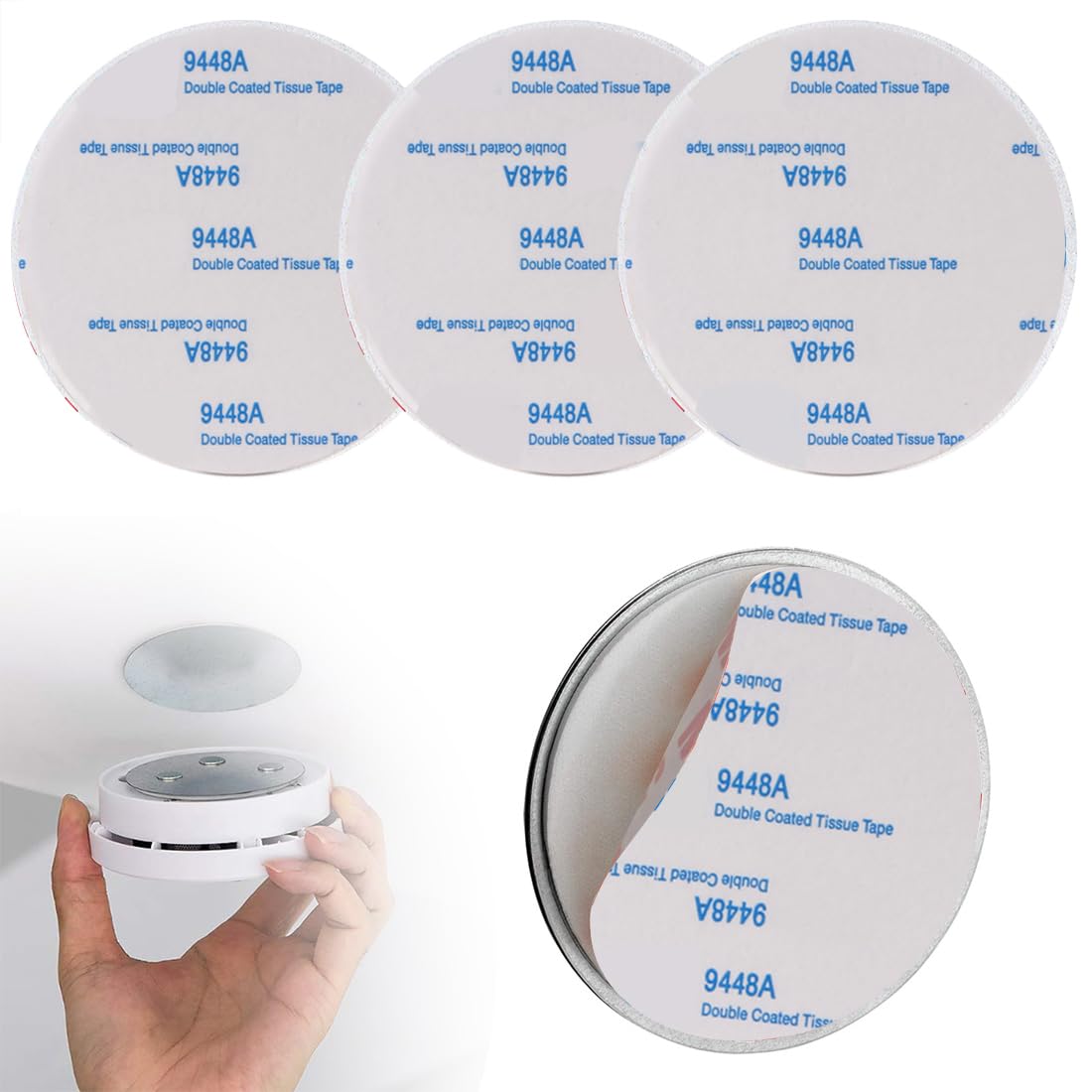Photo 1 of Magnetic Detector Sticky Pads Magnetic Adhesive Pads 3PCS Magnetic Smoke Alarm Fixing Mount No Drilling Magnet Holder Installation Tool for Smoke Fire Alarms Detector