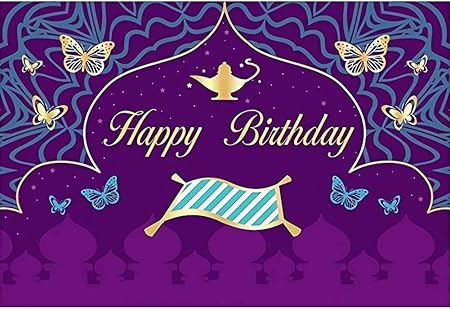 Yongfoto 1 5x1m Anniversaire La Photographie Toile De Fond Bon Anniversaire Tapis Magique La Lampe D Aladdin Papillon Contexte Pour Party Decoration Nouveau Nee Bebe Enfants La Photographie Photo Amazon Fr Photo Camescopes