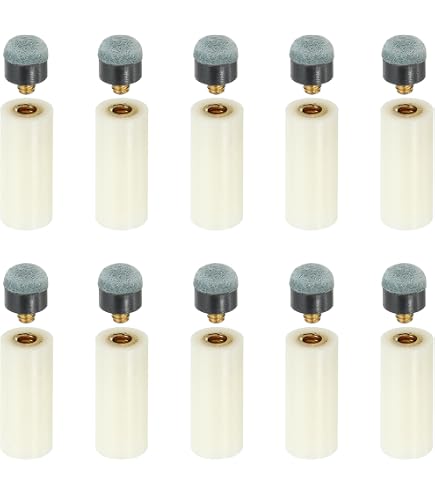 10-Pack Pool Cue Ferrules - 13x25mm White Slip-On Tips For Billiard Cue Stick Repair 4 thumbnail image