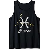 Pisces Zodiac Sign Constellation Star Astrology Night Sky Tank Top