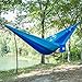 OuterEQ Portable Nylon Fabric Travel Camping Hammock Light Blue/Blue