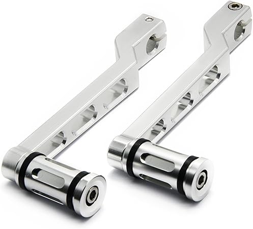Amazon Hanswd ハーレー オートバイバックステップ Cnc 変速シフターレバーペダル 銀 バックステップ 車 バイク