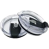 Replacement Flip Lids for Stainless Steel Insulated Tumbler Travel Mug, Compatible w/YETI Rambler,Ozark Trail,Old Style Rtic and More (20 Oz, Black 1) (20 Oz, Black 2)