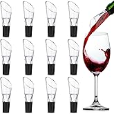 12 Pieces Wine Aerator Pourer Aerating Spout and Decanter for Wine Bottles Improved Flavor, Enhanced Bouquet, Rich Finish and Bubbles, No Drip or Spill