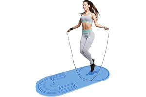 LERYG 8/20/30mm Jump Rope Mat Fitness Exercise Mat Durable, Non-Slip, Workout Mats with Jump Rope & Carrying Bag for Home Gym Flooring (55"x 24")