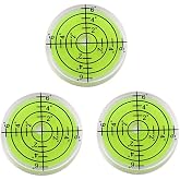 LAIESYA 3Pcs Circular Bubble Level Bullseye Degree Marked Surface Round Spirit Levels Measuring Tool for Leveling Phonograph, Camera, Turntable, Tripod, Telescope (32X7mm)