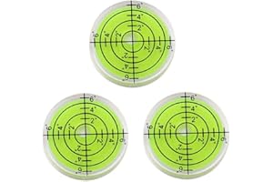 LAIESYA 3Pcs Circular Bubble Level Bullseye Degree Marked Surface Round Spirit Levels Measuring Tool for Leveling Phonograph, Camera, Turntable, Tripod, Telescope (32X7mm)