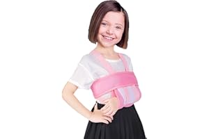 DouHeal Medical Kids Arm Sling, Breathable, Soft & Comfort, Adjustable, Toddler Children Pediatric Rotator Cuff, Elbow Support for Broken, Fractured Arm & Shoulder Injury, Immobilizer Band (Pink)