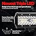 MICTUNING LED Light Pods 7 Inch 240W Triple Row LED Light Bar Spot Flood Combo Beam Offroad Driving Fog Lights For Pickup Truck Jeep ATV UTV SUV Boat, 2 Pack