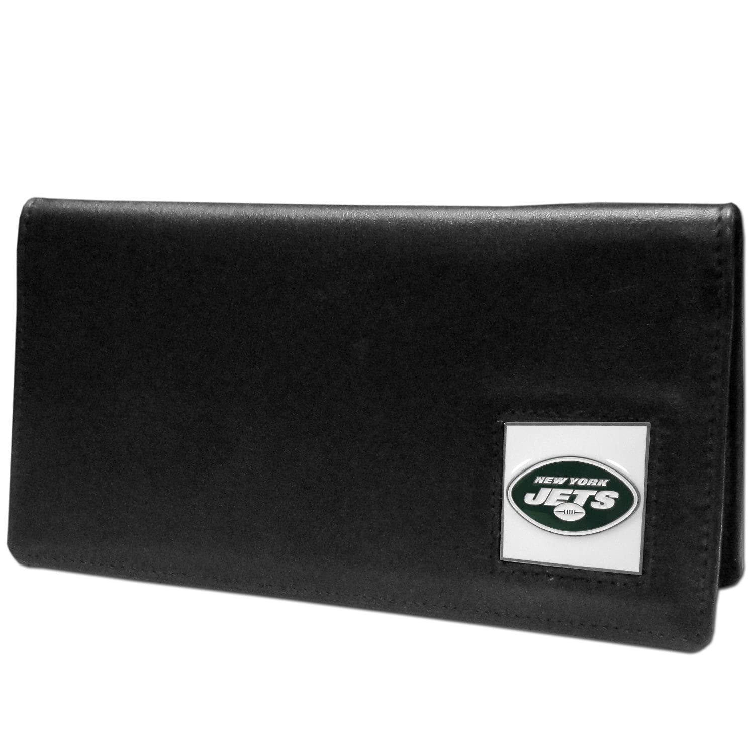 Siskiyou NFL Sports Fan Shop New York Jets Leather Checkbook Cover One Size Black