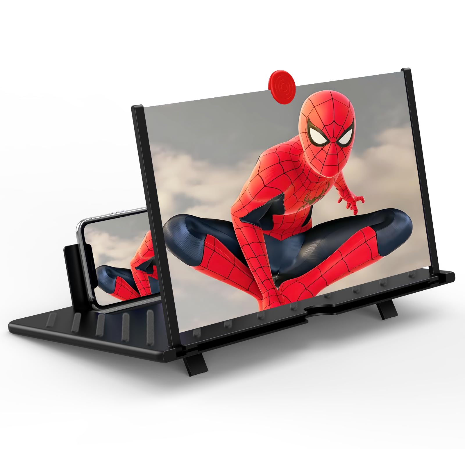 Photo 1 of 20 inch Screen Magnifier for Smartphone,3D HD Screen Expanders for Movies, Videos, and Gaming, Screen Magnifier with Adjustable Angle Design Amplifier Desktop Magnifying for Seniors Reading (Black)