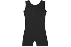 Nokecina Gymnastics Leotards for Girls Sleeveless Unitard 4-Way Stretch Tumbling Outfits for Kids 1-10 Years