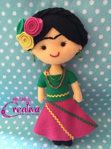 muñecas de fieltro de frida kahlo