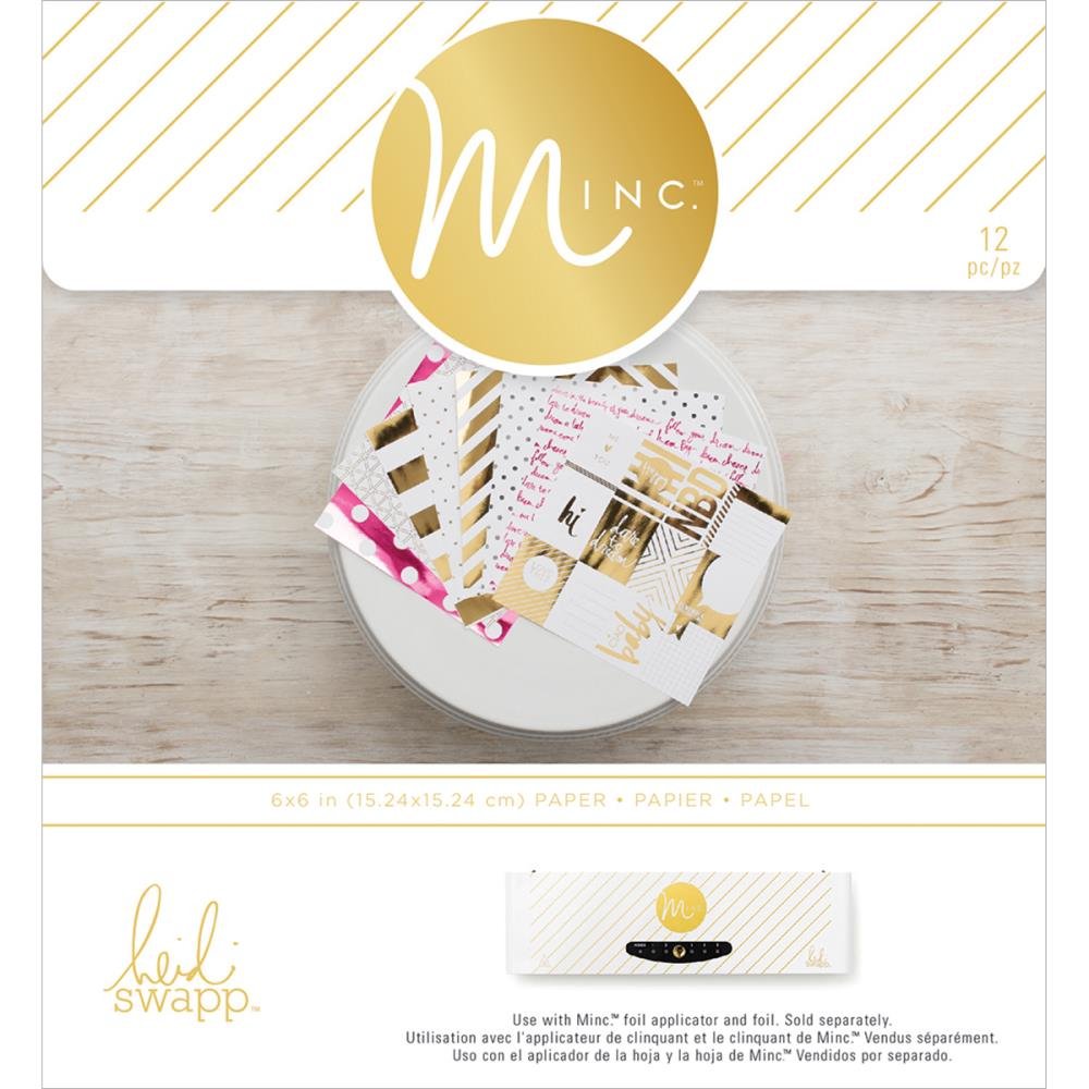 Amazon.com: Heidi Swapp Minc Paper Packs for Foiling - 6 x 6 Inch Cardstock with Reactive Toner Designs - 5th Avenue Pack & Signature Pack - 48 Pieces