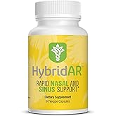 HybridAR Rapid Sinus Relief and Calm – Fast Acting Non-Drowsy Sinus Support and Medicine - Natural Decongestants for Adults with Antihistamine, Quercetin, and Butterbur for Allergies - 30 Capsules