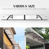Yaheetech Front Door Canopy Outdoor Awning 120 x 80 cm Black view 6