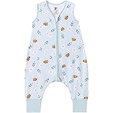 TADO MUSLIN Baby Sleep Sack with Feet 18-36 Months 0.5 Tog 95% Rayon from Bamboo 5% Spandex Breathable Sleep Sacks Baby Walker Quilted Wearable Blanket with Legs 2-Way Zipper Little bee