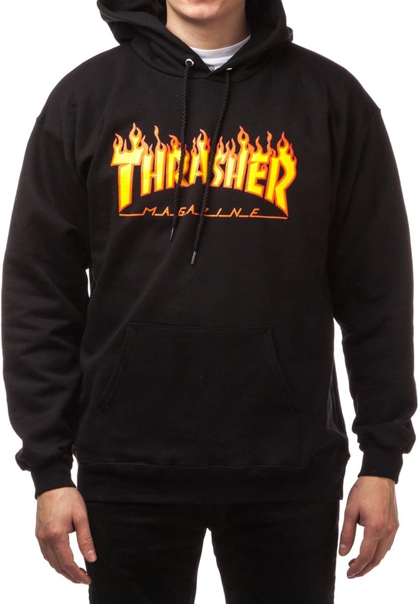 thrasher flame logo hoodie