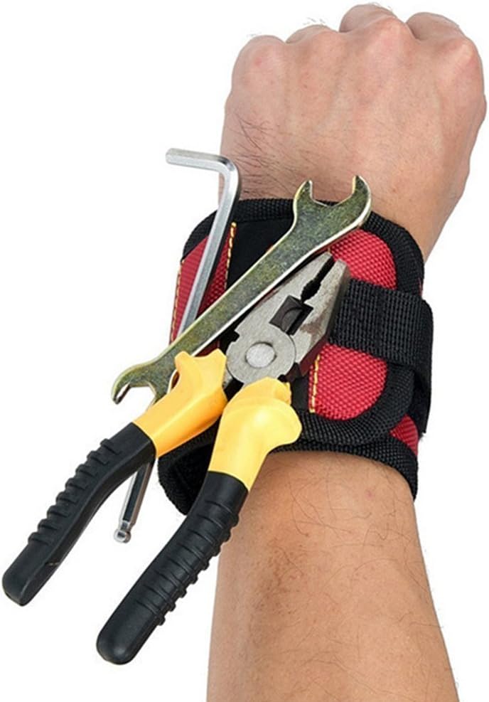 Magnetic Wristband with Strong Magnets for Holding Screws, Nails, Drill Bits - Best Unique Tool Gift for DIY Handyman, Father/Dad, Husband, Boyfriend, Men, Women