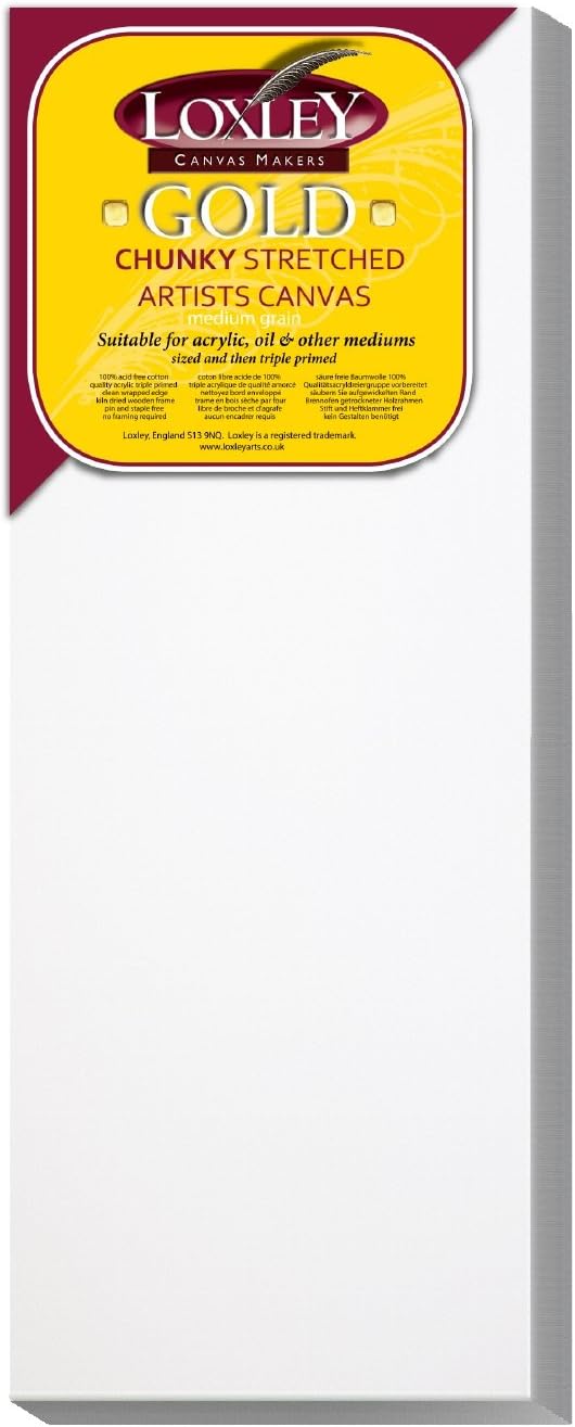 Loxley Gold 16 x 6-inch 40 x 15 cm 37mm Chunky Deep Edge Artist Quality Stretched Canvas Primed