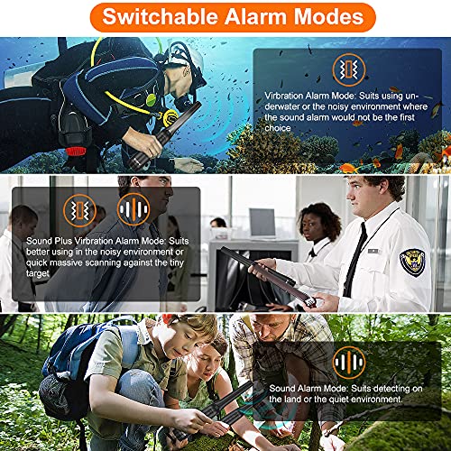 Metal Detector Pinpointer, Ultra Sensitive 360-degree Searching Waterproof Handheld Pin Pointer Wand with Spring Buckle Holster & LED Light+4 Free Batteries (Black)