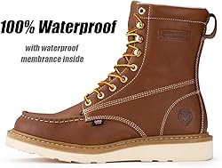 SUREWAY Mens 8 in Wedge Moc Soft/Steel Toe Work
