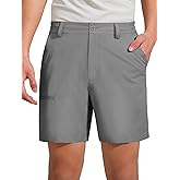 FREE SOLDIER Men's Golf Dress Shorts 7 Inch Quick Dry Lightweight Hiking Casual Work Golf Shorts with 5 Pockets (Grey 36W7L)