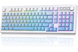 ZIYOU LANG K100 Wireless Gaming Keyboard,99 Keys Tri-Mode BT/2.4GHz/USB-C Creamy Color Keyboard with Number Pad RGB,Media Kno