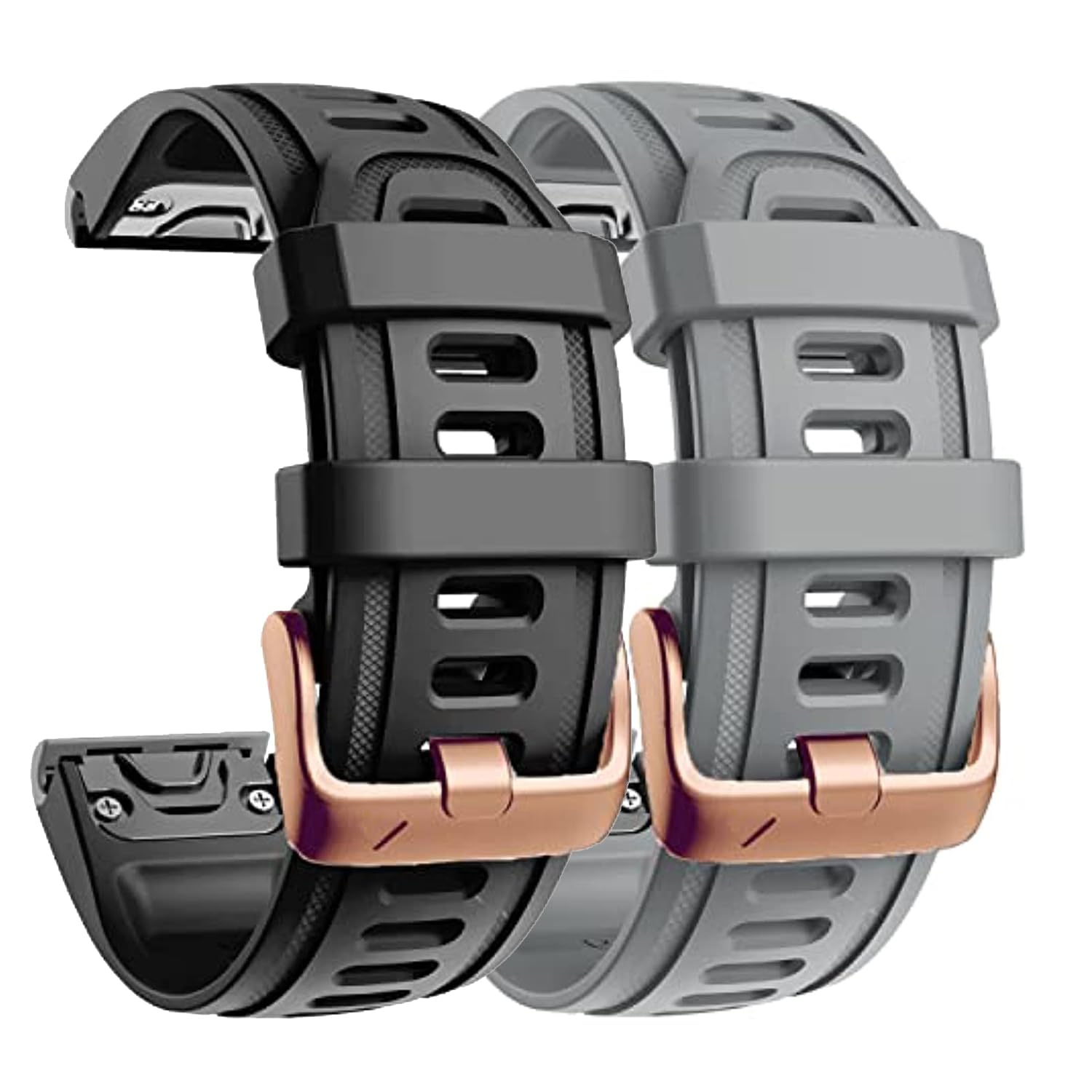 ANNESA Silicone 20mm QuickFit Watch Band - Gray+black, Compatible with Garmin Fenix 7S, 6S, 5S, D2 Delta S Smartwatches - Sport Loop, Waterproof, Sweat Resistant