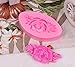 BAKER DEPOT 3D Silicone Cake Decorating Tools Fondant Mold Differet Flower Rose Design Silicone Baking Tool Set of 4 Pink Color