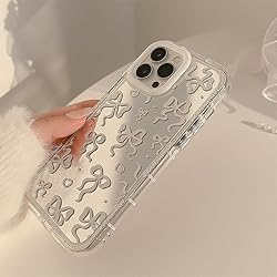 FLIRACON Love Heart Bow Plating Mirror Soft Phone