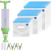 Sous Vide Bags 30 Reusable Vacuum Food Storage Bags for Sous Vide, 3 Sizes Large Sous Vide Bags with Pump, 4 Sous Vide Bag Clips for Food Storage and Chefsteps, Anova, Joule, Wancle Sous Vide Cooking