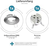 ledscom.de 10 Pieces Ceiling Recessed Frame Matt Chrome GU5.3 Socket view 3