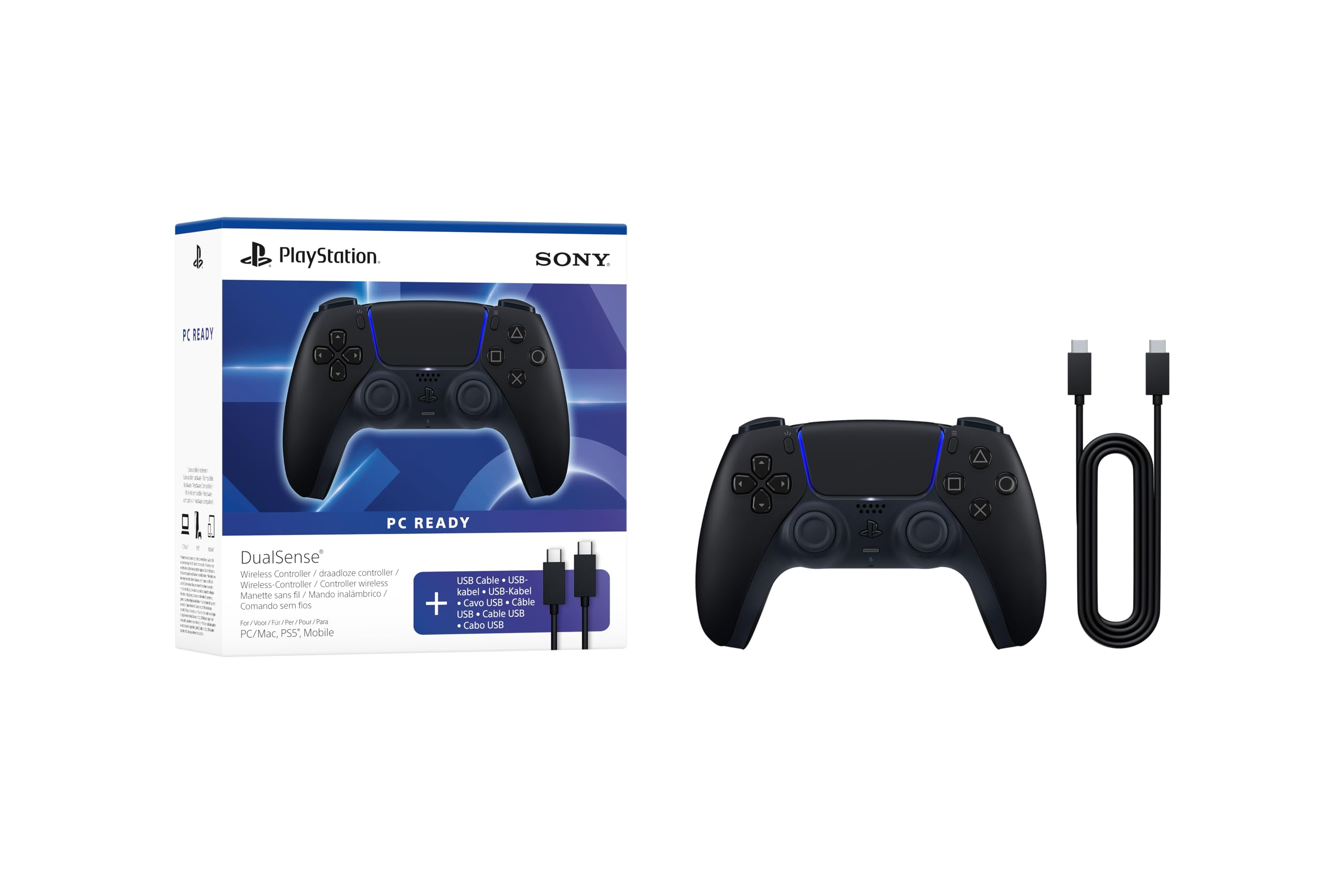 DualSense® Wireless-Controller – Midnight Black + USB-Kabel für PC 2
